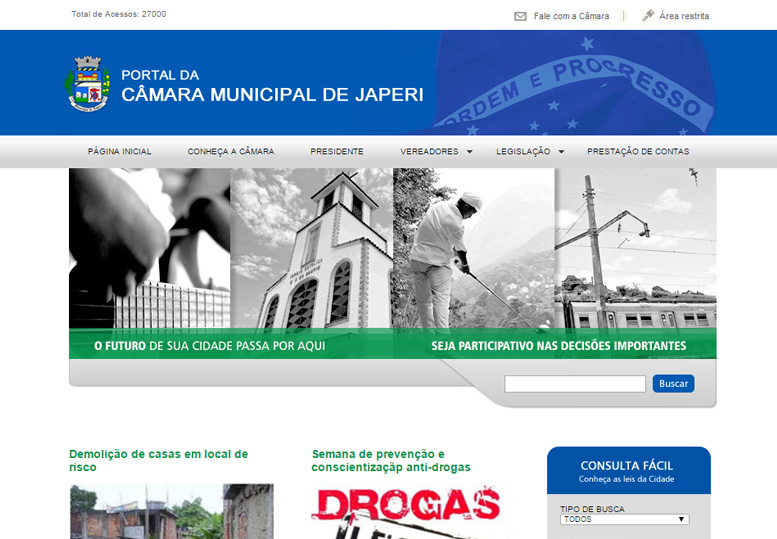 Site Cãmara Municiapl de Japeri - Portfolio