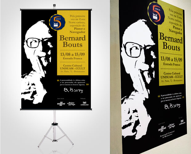 Cartaz e adesivo exposição Bernard Bouts